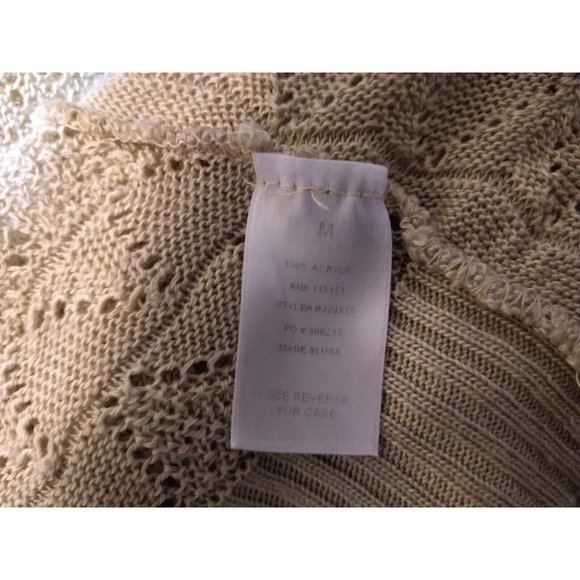 Romeo & Juliet Couture Open-Knit Shawl Sweater Oversized Beige Tan Women's Med - Picture 8 of 9